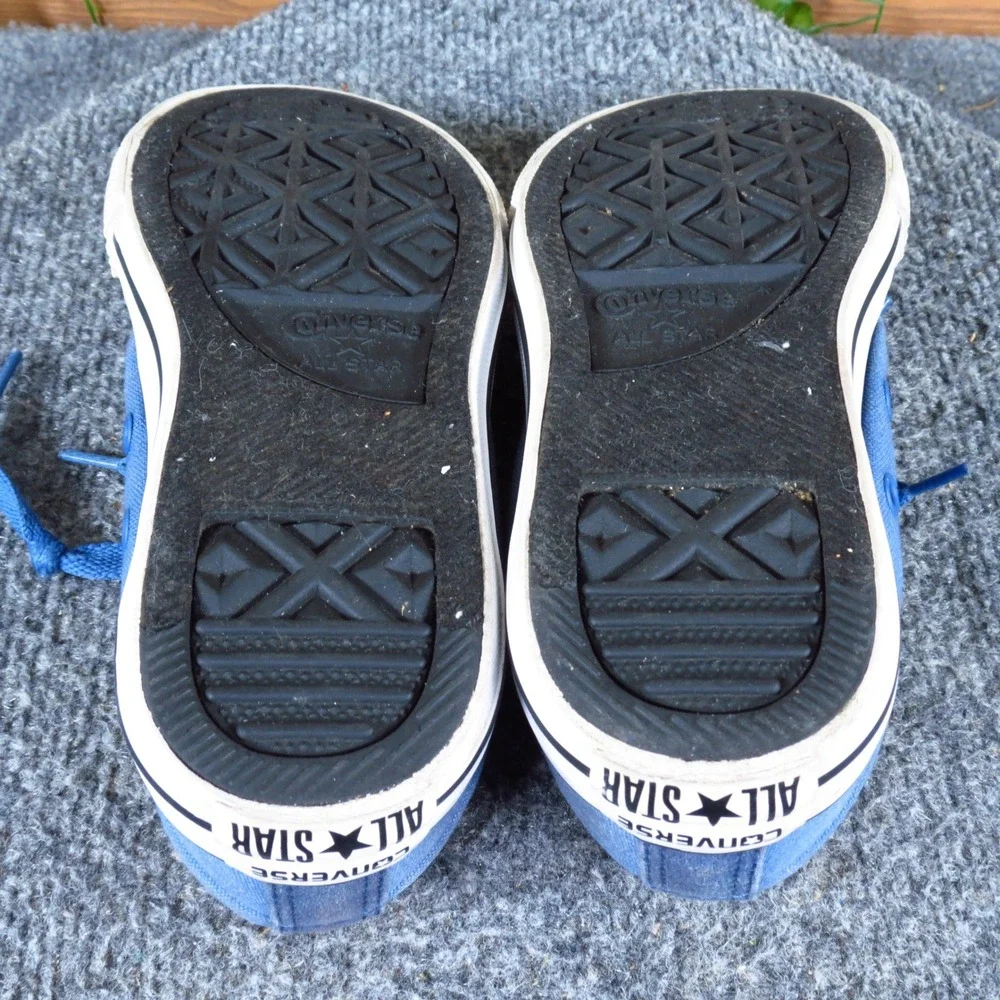 Converse All Star Junior Kids Low Top Sneakers Size 1 Casual Blue Canvas